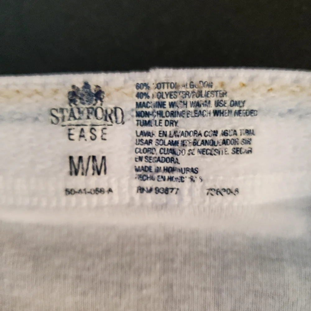 Stafford White Briefs with Blue and Yellow Waistband - Picture 3 of 3